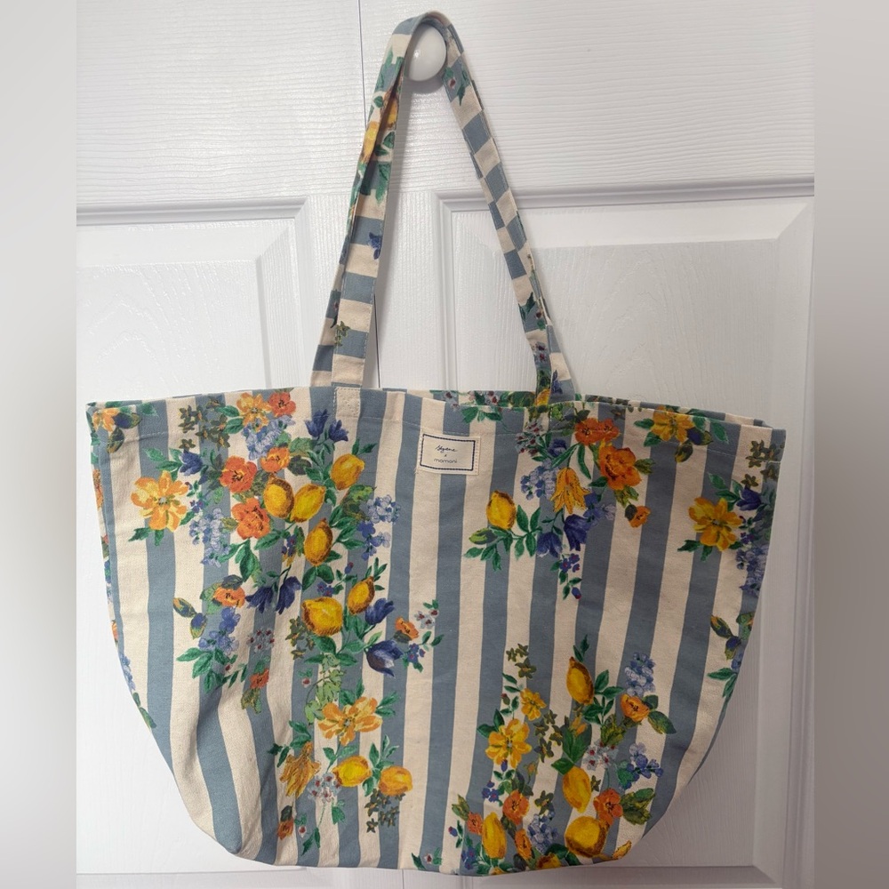 Sezane x Momoni Floral and Lemon Tote Bag